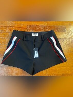Babaton Black shorts with Red & White Stripe Accent